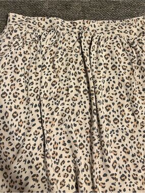 Nine West Beige and Black Leopard Print A-Line Skirt